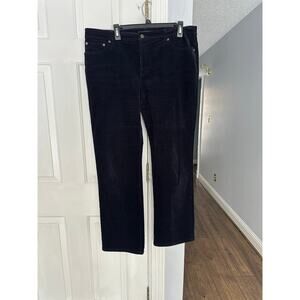 EUC Lauren Ralph Lauren LRL Navy Blue Corduroy Classic Straight Pants Sz 16